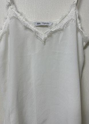 Zara майка с кружевом
