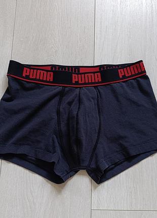 Черные трусы мужские базовые черные спортивные боксерки коттоновые puma s c 8 36 44