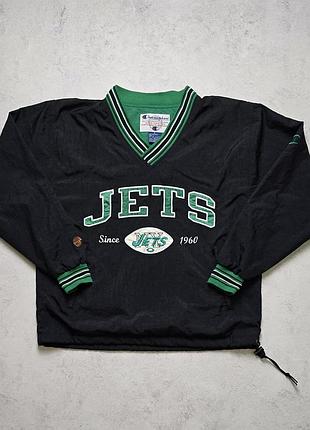 Пуловер анорак vintage champion new york jets nfl pullover jacket