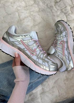Кросівки найк, шкіряні,  nike p-6000 white elemental pink, кроссовки кеди