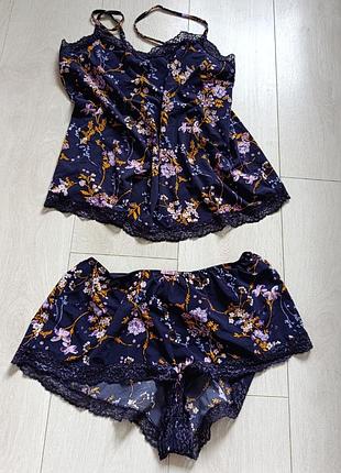 Ажурная пижама кружевная пижамка комплект домашний m&amp;s l 12 40 48
