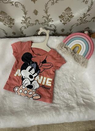 Классная футболочка с мини маус, футболка disney, коралловая футболка