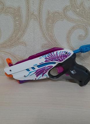 Бластер nerf rebelle pink crush нерф із лазерним прицілом для дівчинки