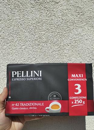 Молотый кофе pellini espresso superiore n°42 tradizionale 250 г × 3 италия
