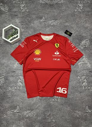 Футболка puma ferrari оригінал червона джерсі феррарі леклер 16 пума гоночна