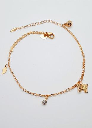 Браслет на ногу медзолото xuping jewelry 18k. 22- 27 см.