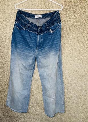 Трендові широкі джинси reserved denim з ефектом омбре / градієнт