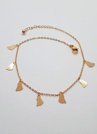 Браслет на ногу медзолото xuping jewelry 18k. 23-25 см.