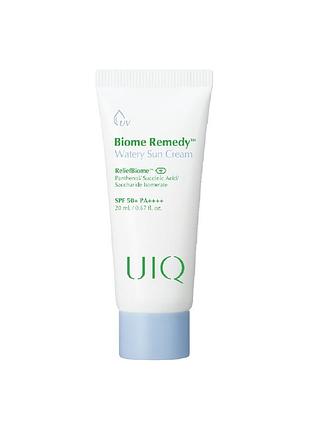 Увлажняющий солнцезащитный крем uiq biome remedytm watery sun cream spf 50+ pa++++, 20 мл