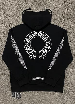 Зіп худі chrome hearts оверсайз чорний унісекс люкс made in usa