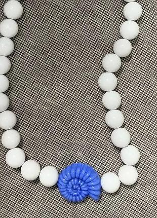 Намисто tsatsa petsky amo sea glass blue мушля амоніт
