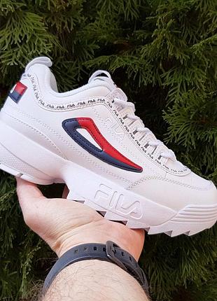 Fila disruptor 2 белые с красным с синим