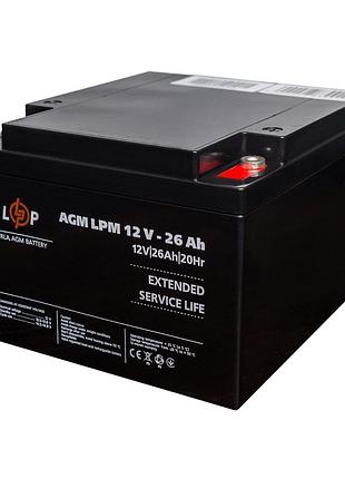Аккумулятор agm lpm 12v - 26 ah под болт м5