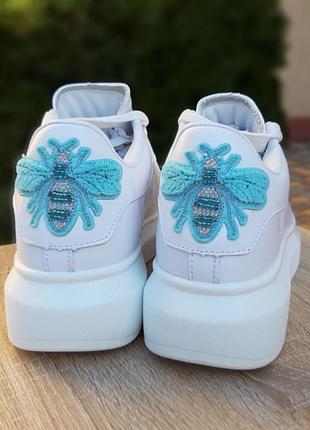 Adidas х alexander mqueen белые с бирюзой