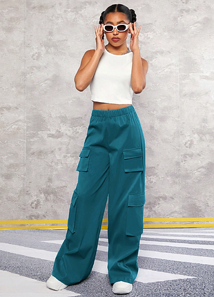 Штаны карго для девочки shein solid color pants for teens - 14 лет