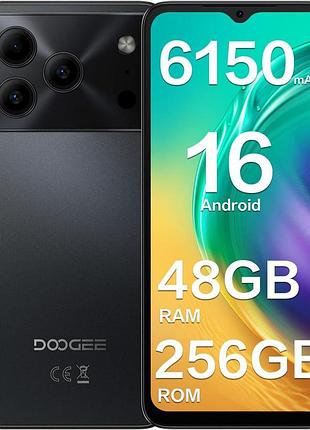 Doogee note 56 plus - смартфон на android 16, 48/256 гб, 6.56" hd ips екран, батарея 6150маг, камери 50мп/8мп, face id, nfc, bt5.0