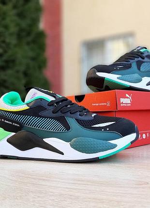 Puma rs-x чёрно зелёные