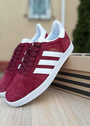 Adidas gazelle бордовые