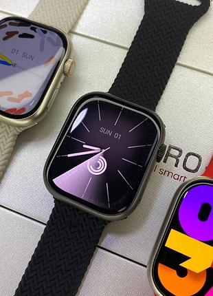 New! розумний годинник серії 9 pro + (plus) amoled smart watch apple series 9 gen.3 чорний