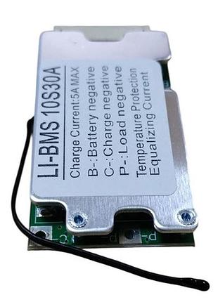 Bms контролер 10s 30а 36в плата захисту li ion з балансиром заряд 5а розряд 30а датчик температури ntc