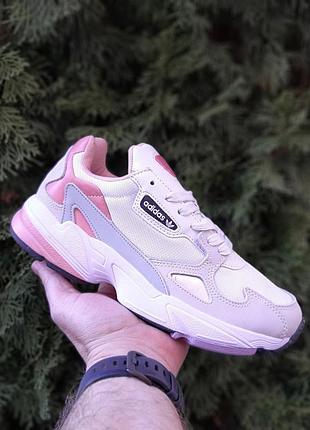 Adidas falcon белые с пудрой