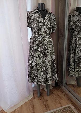 Котоновое с карманами и поясом платье 👗 рубашка