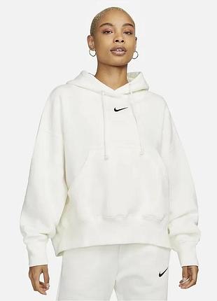 Стильный женский белый худи nike оверсайз – модный и удобный спортивный образ