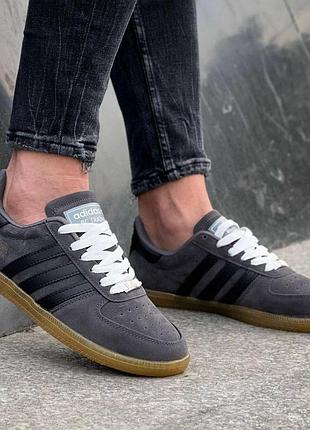 Мужские кеды adidas bc trainer серые замшевые, кеды адидас мужские качественные осенние демисезон