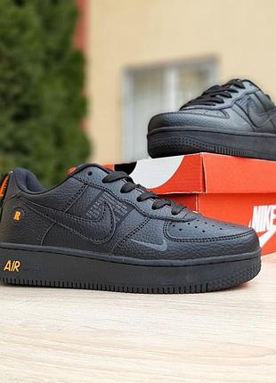 Nike air force 1 lv8 черные с оранжевым