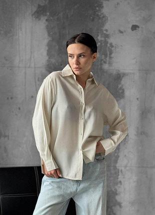 Рубашка женская uk льняная белая повседневная легкая oversize s–xl