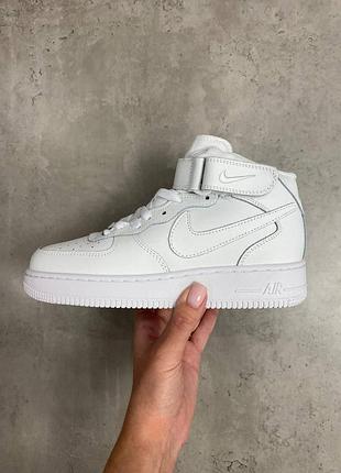 Мужские кроссовки nike air force winter, зимние кожа белые, найки аир форс тёплые для зимы 41