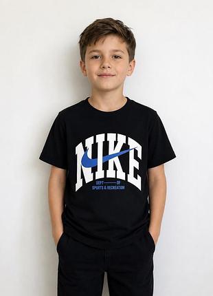 Стильна, нова футболка nike для хлопчика, чорна, розмір 128,134,140