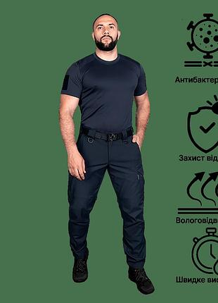 Футболка формена для поліції та дснс з липучками chiton patrol темно-синя
