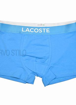 Мужские трусы lacoste, материал хлопок, цвет черный с зеленой резинкой, размер xxl xl, голубой