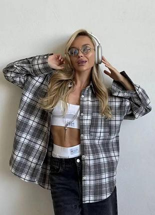 Женская рубашка из фланели oversize 46/48