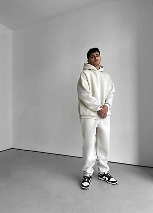Мужской костюм теплый двойка худи+джогеры, трехнитка на флисе l/xl