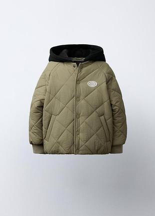Контрастна куртка з капюшоном zara 4778 (5644/534/505)