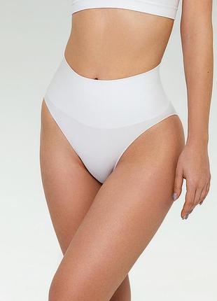 Корректирующие трусики-слипы с моделирующим поясом giulia hi-leg shapewear white, xxl(7)