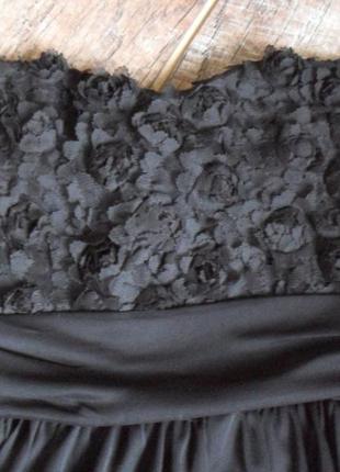 Гламурное нарядное черное платье-бандо,тюльпан jane norman london-s-ка2 фото