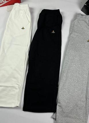 Широкие штаны vivienne westwood черного и серого цвета, размеры xs, s, m