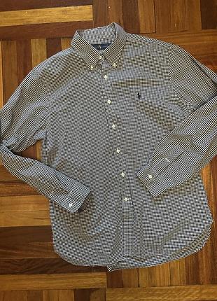 Рубашка брендовая ralph lauren в клетку коттон l xl