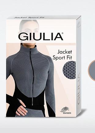 Безшовна спортивна кофта giulia jacket sport fit black/grey, l/xl