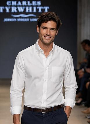 Сорочка чоловіча charles tyrwhitt біла, розмір s (slim fit), 100% бавовна