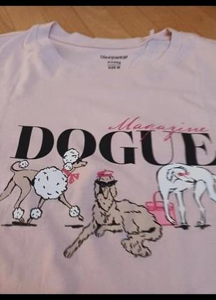 Нова жіноча піжама (футболка та штани) з принтом "dogue"