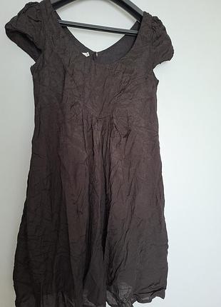 Черное короткое платье из вискозы