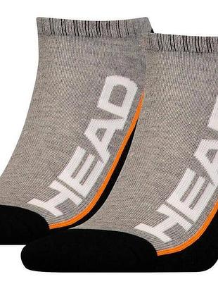 Носки head stripe sneaker 2-pack черный, серый унисекс 35-38