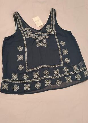 Блузка жіноча з вишивкою, indigo, 42eur.