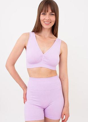 Бесшовный женский топ с эффектом push-up из микрофибры giulia top shape s/m violet-orchid bloom, майка