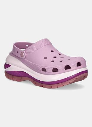 Urbanshop com ua шлепанцы crocs classic mega crush clog женские цвет фиолетовый на платформе 207988.5bx размеры запитуйте