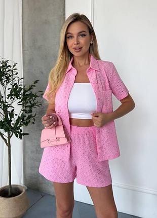 Идеальный костюм из прошвы 😍 шорты и рубашка
